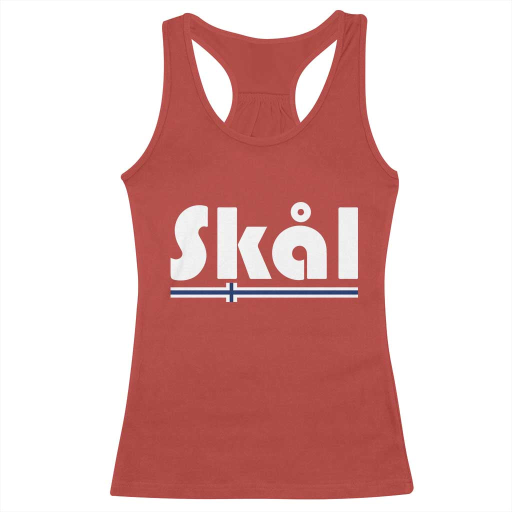 Vintage Norway Norge Skål Flag Graphic Racerback Tank Top Proud Norwegian Fan TS12 Red Print Your Wear
