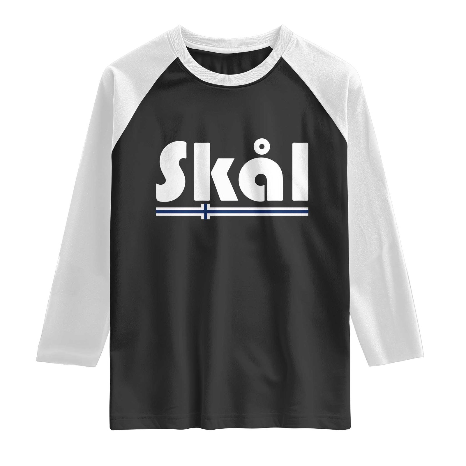 Vintage Norway Norge Skål Flag Graphic Raglan Shirt Proud Norwegian Fan TS12 Black White Print Your Wear