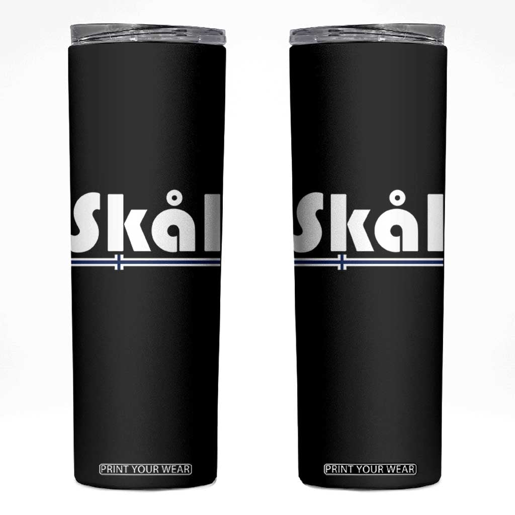 Vintage Norway Norge Skål Flag Graphic Skinny Tumbler Proud Norwegian Fan TS12 Black Print Your Wear