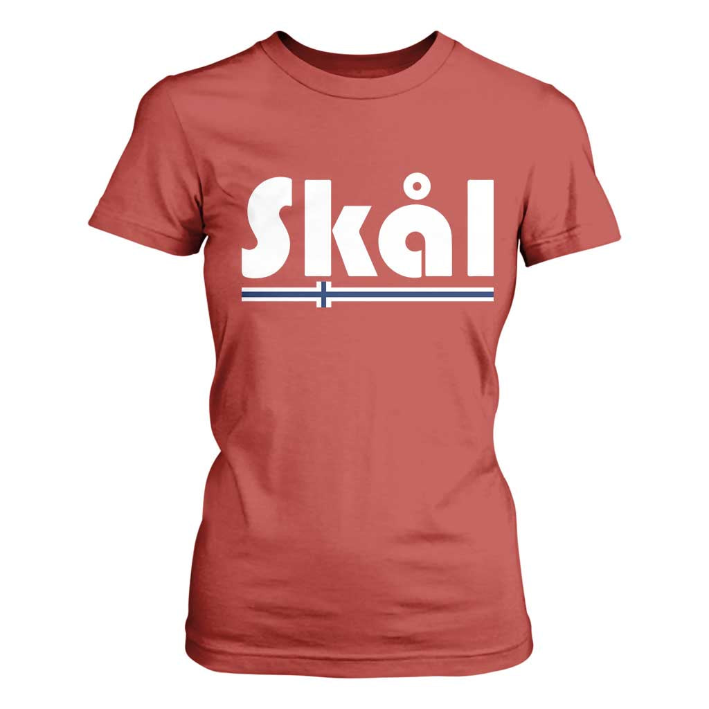 Vintage Norway Norge Skål Flag Graphic T Shirt For Women Proud Norwegian Fan TS12 Red Print Your Wear