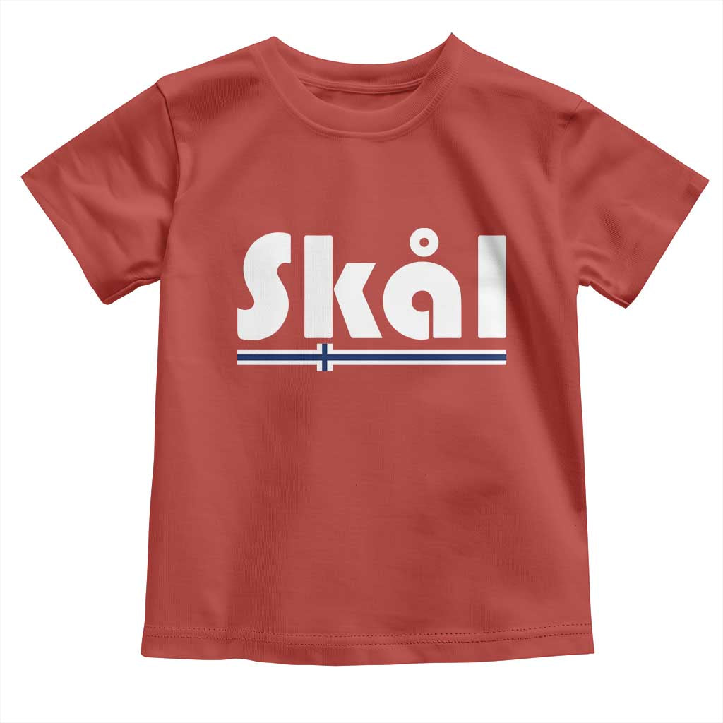 Vintage Norway Norge Skål Flag Graphic Toddler T Shirt Proud Norwegian Fan TS12 Red Print Your Wear