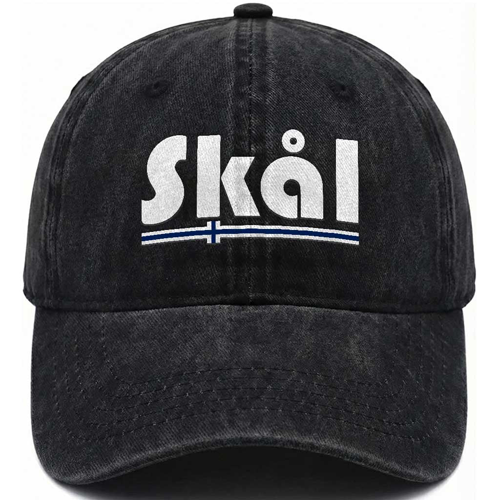 Vintage Norway Norge Skål Flag Graphic Washed Cotton Baseball Cap Proud Norwegian Fan TS12 Print Your Wear