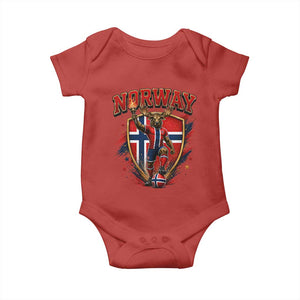 Funny Norway Norwegian Moose Baby Onesie Soccer Fan Game Day Gift TS12 Red Print Your Wear