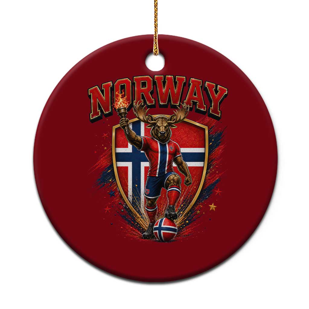 Funny Norway Norwegian Moose Ceramic Ornament Soccer Fan Game Day Gift TS12 1pc Red Print Your Wear