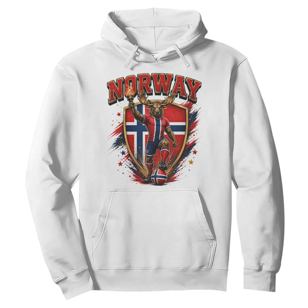 Funny Norway Norwegian Moose Hoodie Soccer Fan Game Day Gift TS12 White Print Your Wear