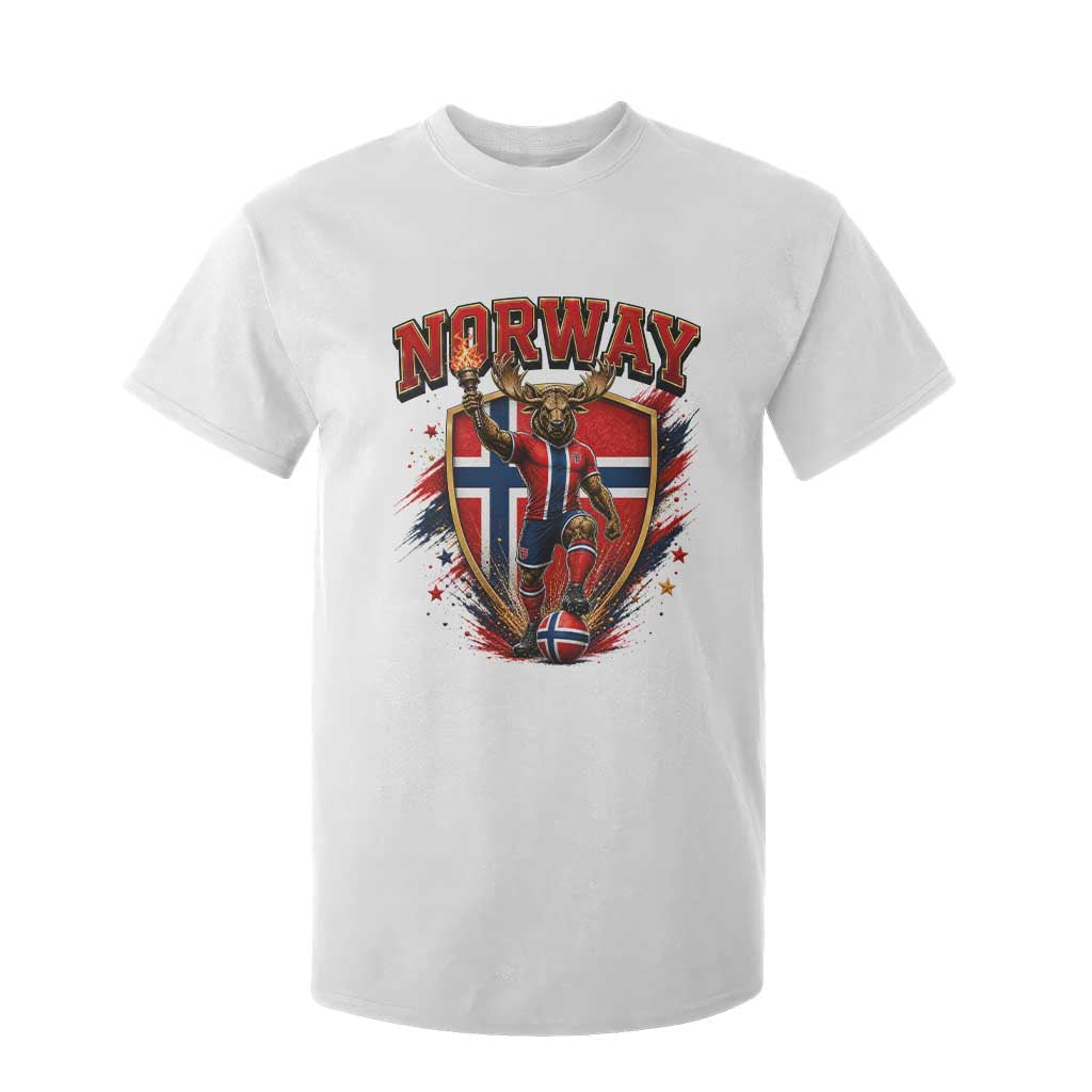Funny Norway Norwegian Moose T Shirt For Kid Soccer Fan Game Day Gift TS12 White Print Your Wear