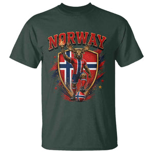 Funny Norway Norwegian Moose T Shirt Soccer Fan Game Day Gift TS12 Dark Forest Green Print Your Wear