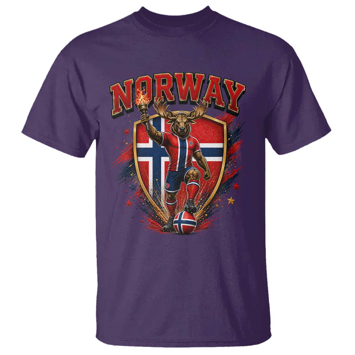 Funny Norway Norwegian Moose T Shirt Soccer Fan Game Day Gift TS12 Purple Print Your Wear