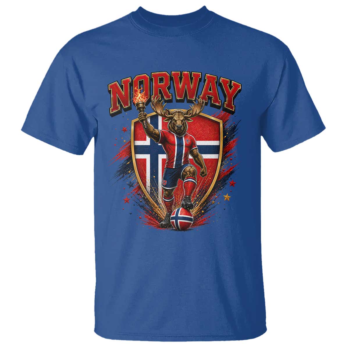 Funny Norway Norwegian Moose T Shirt Soccer Fan Game Day Gift TS12 Royal Blue Print Your Wear