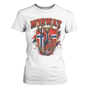 Funny Norway Norwegian Moose T Shirt For Women Soccer Fan Game Day Gift TS12 White Print Your Wear