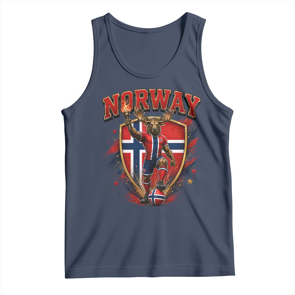 Funny Norway Norwegian Moose Tank Top Soccer Fan Game Day Gift TS12 Navy Print Your Wear