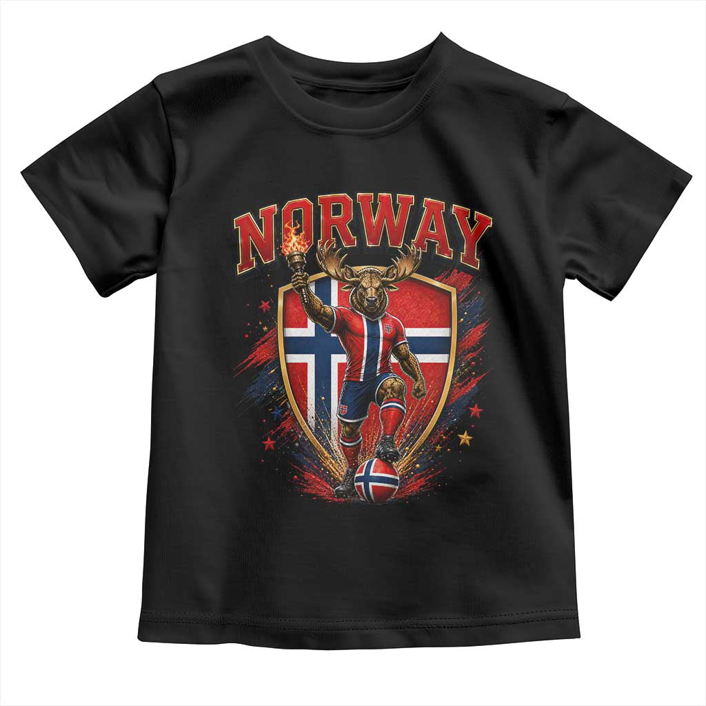 Funny Norway Norwegian Moose Toddler T Shirt Soccer Fan Game Day Gift TS12 Black Print Your Wear