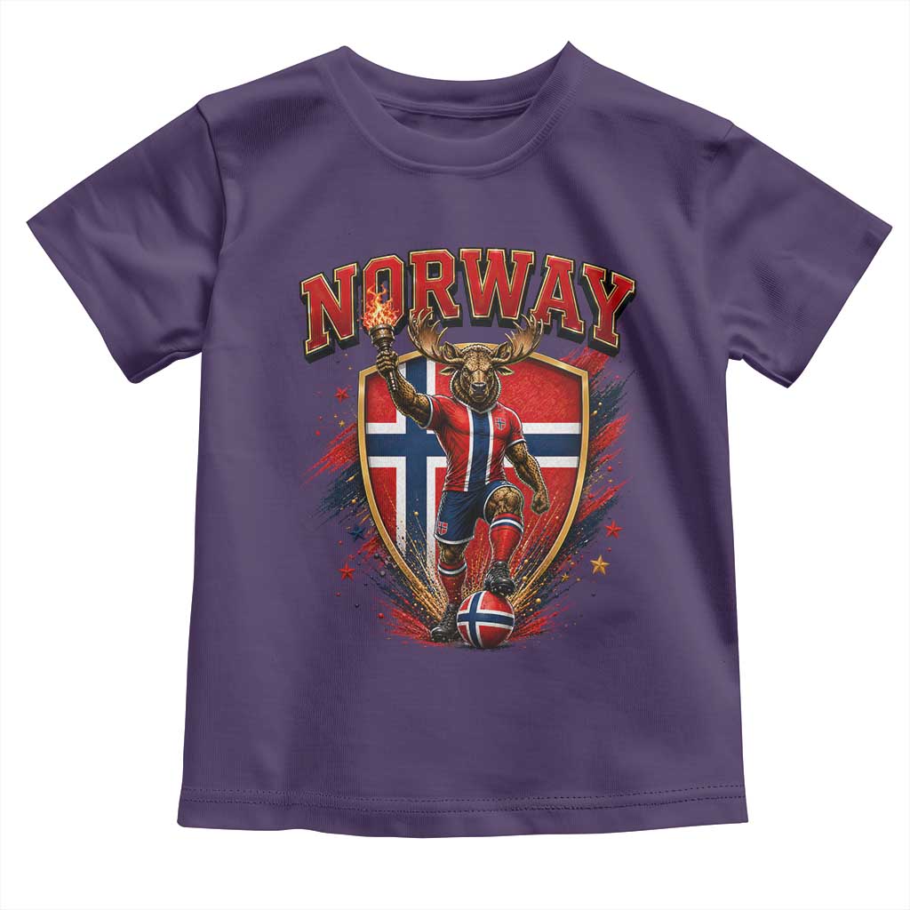 Funny Norway Norwegian Moose Toddler T Shirt Soccer Fan Game Day Gift TS12 Purple Print Your Wear