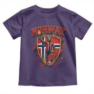 Funny Norway Norwegian Moose Toddler T Shirt Soccer Fan Game Day Gift TS12 Purple Print Your Wear