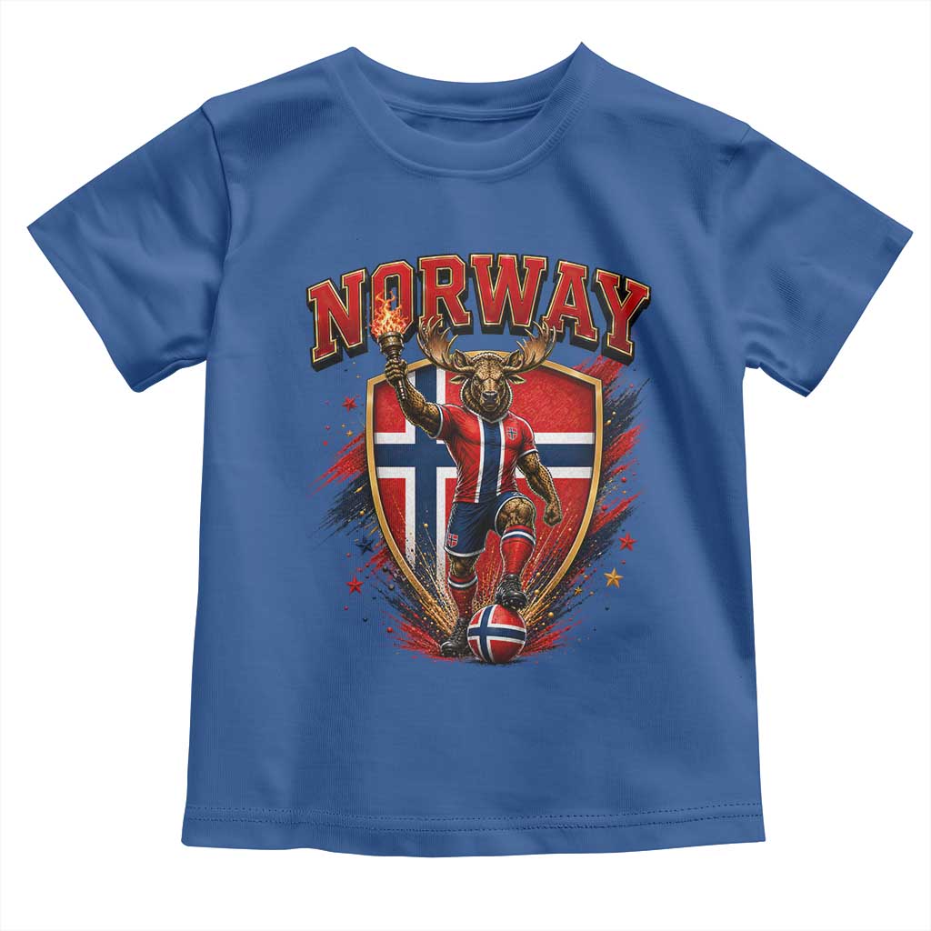 Funny Norway Norwegian Moose Toddler T Shirt Soccer Fan Game Day Gift TS12 Royal Blue Print Your Wear