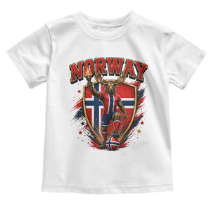 Funny Norway Norwegian Moose Toddler T Shirt Soccer Fan Game Day Gift TS12 White Print Your Wear