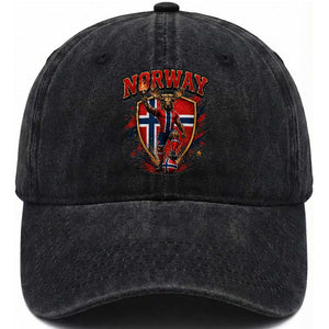 Funny Norway Norwegian Moose Washed Cotton Baseball Cap Soccer Fan Game Day Gift TS12 Print Your Wear