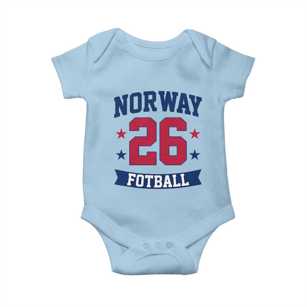 Vintage Norway Fotball Baby Onesie Norwegian Flag Game Day Fan Gift TS12 Light Blue Print Your Wear