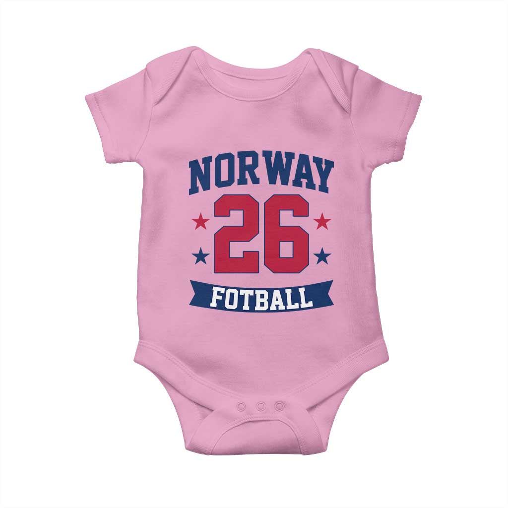 Vintage Norway Fotball Baby Onesie Norwegian Flag Game Day Fan Gift TS12 Light Pink Print Your Wear