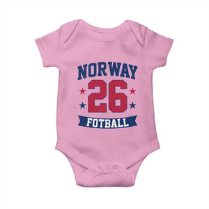 Vintage Norway Fotball Baby Onesie Norwegian Flag Game Day Fan Gift TS12 Light Pink Print Your Wear