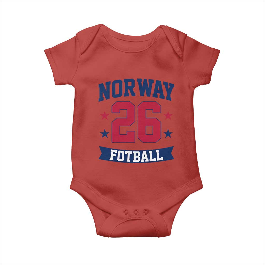 Vintage Norway Fotball Baby Onesie Norwegian Flag Game Day Fan Gift TS12 Red Print Your Wear