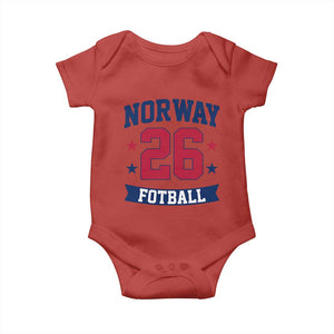 Vintage Norway Fotball Baby Onesie Norwegian Flag Game Day Fan Gift TS12 Red Print Your Wear