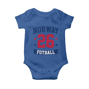 Vintage Norway Fotball Baby Onesie Norwegian Flag Game Day Fan Gift TS12 Royal Blue Print Your Wear