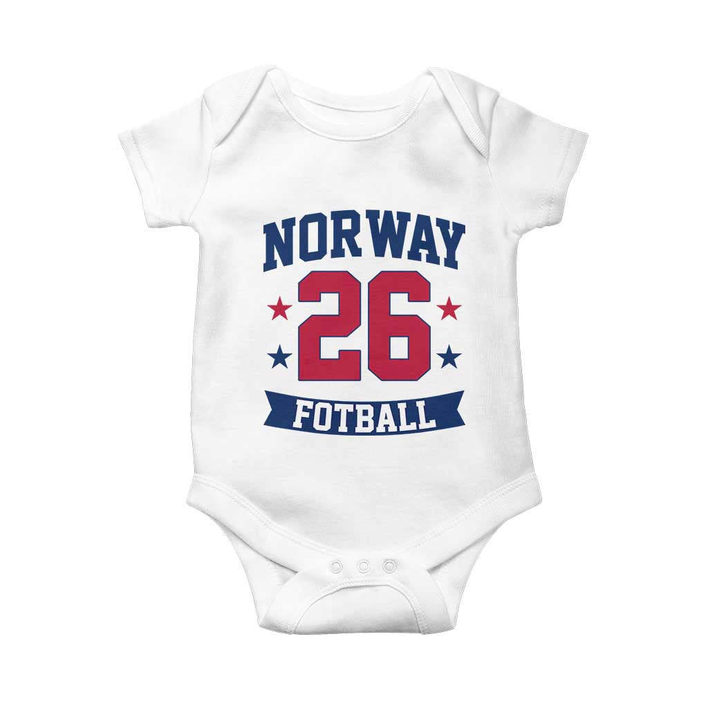 Vintage Norway Fotball Baby Onesie Norwegian Flag Game Day Fan Gift TS12 White Print Your Wear