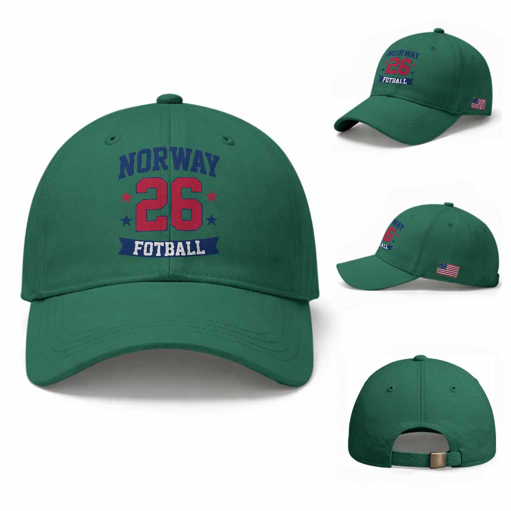 Vintage Norway Fotball Baseball Cap Norwegian Flag Game Day Fan Gift TS12 Baseball Cap Universal Fit Irish Green Print Your Wear