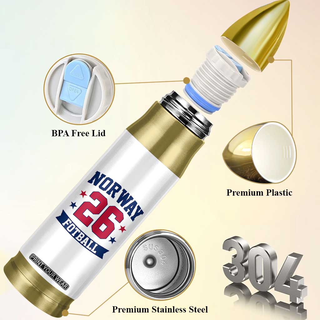 Vintage Norway Fotball Bullet Tumbler Norwegian Flag Game Day Fan Gift TS12 Print Your Wear