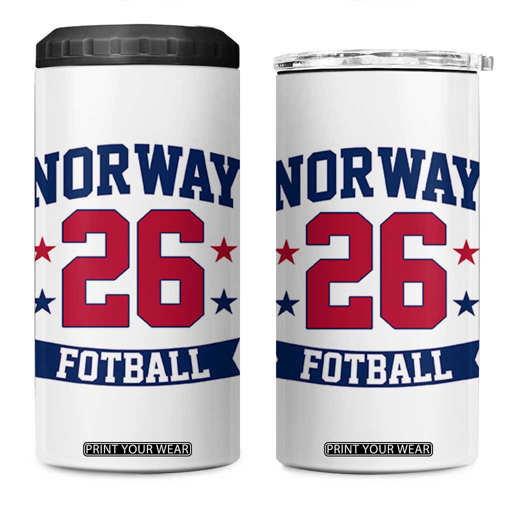 Vintage Norway Fotball 4 in 1 Can Cooler Tumbler Norwegian Flag Game Day Fan Gift TS12 One Size: 16 oz White Print Your Wear