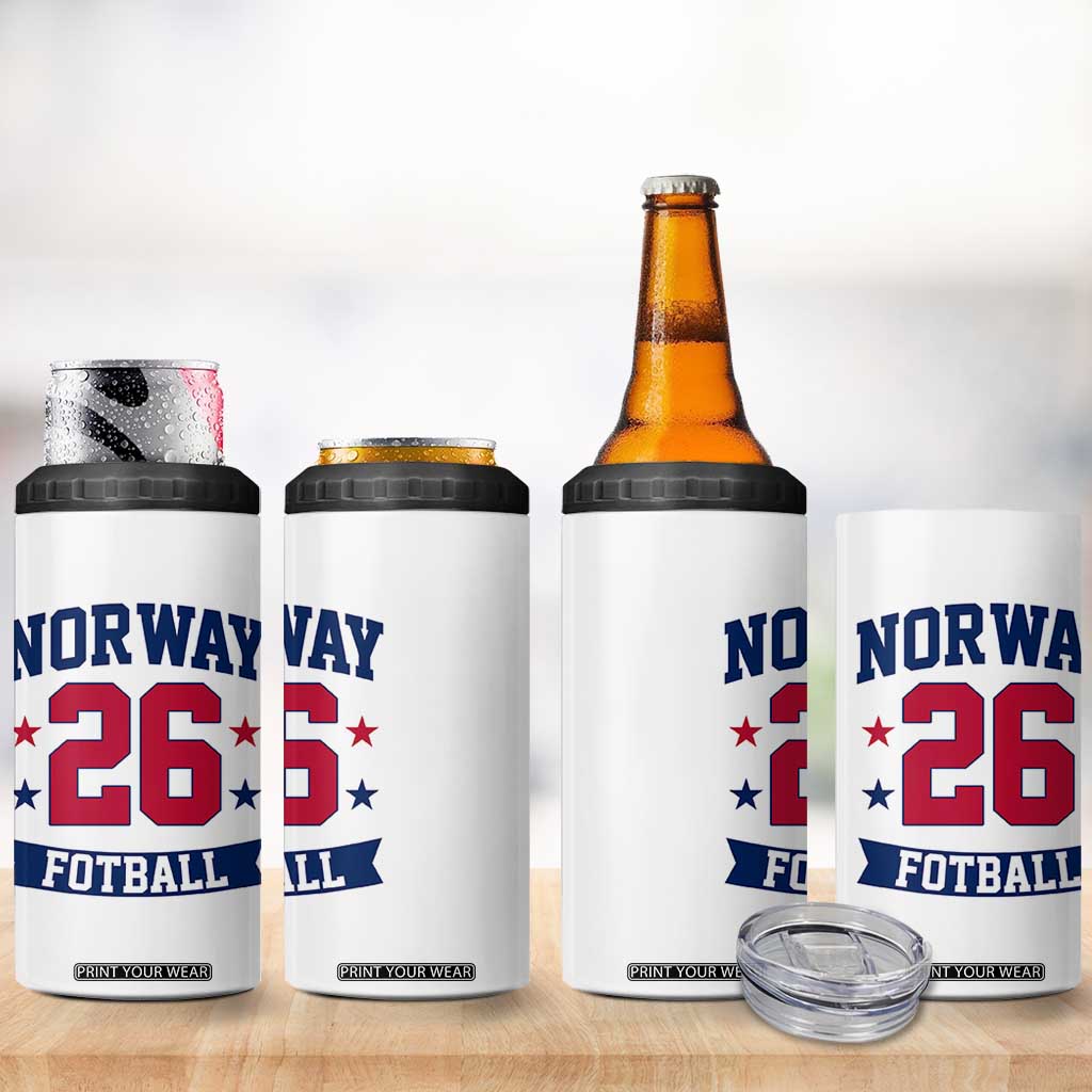 Vintage Norway Fotball 4 in 1 Can Cooler Tumbler Norwegian Flag Game Day Fan Gift TS12 Print Your Wear