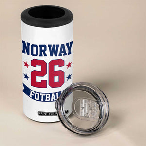 Vintage Norway Fotball 4 in 1 Can Cooler Tumbler Norwegian Flag Game Day Fan Gift TS12 Print Your Wear