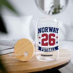 Vintage Norway Fotball Glass Can Norwegian Flag Game Day Fan Gift TS12 Print Your Wear