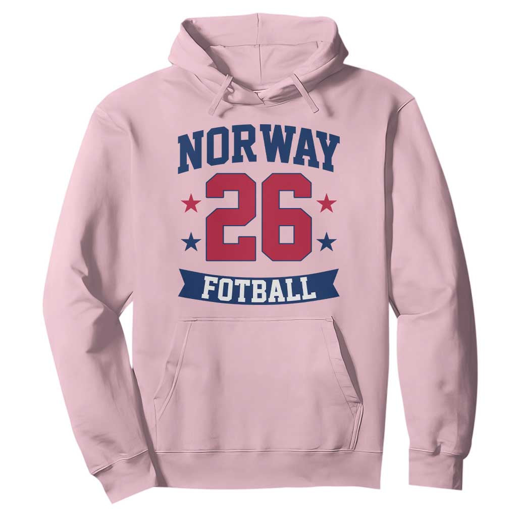 Vintage Norway Fotball Hoodie Norwegian Flag Game Day Fan Gift TS12 Light Pink Print Your Wear