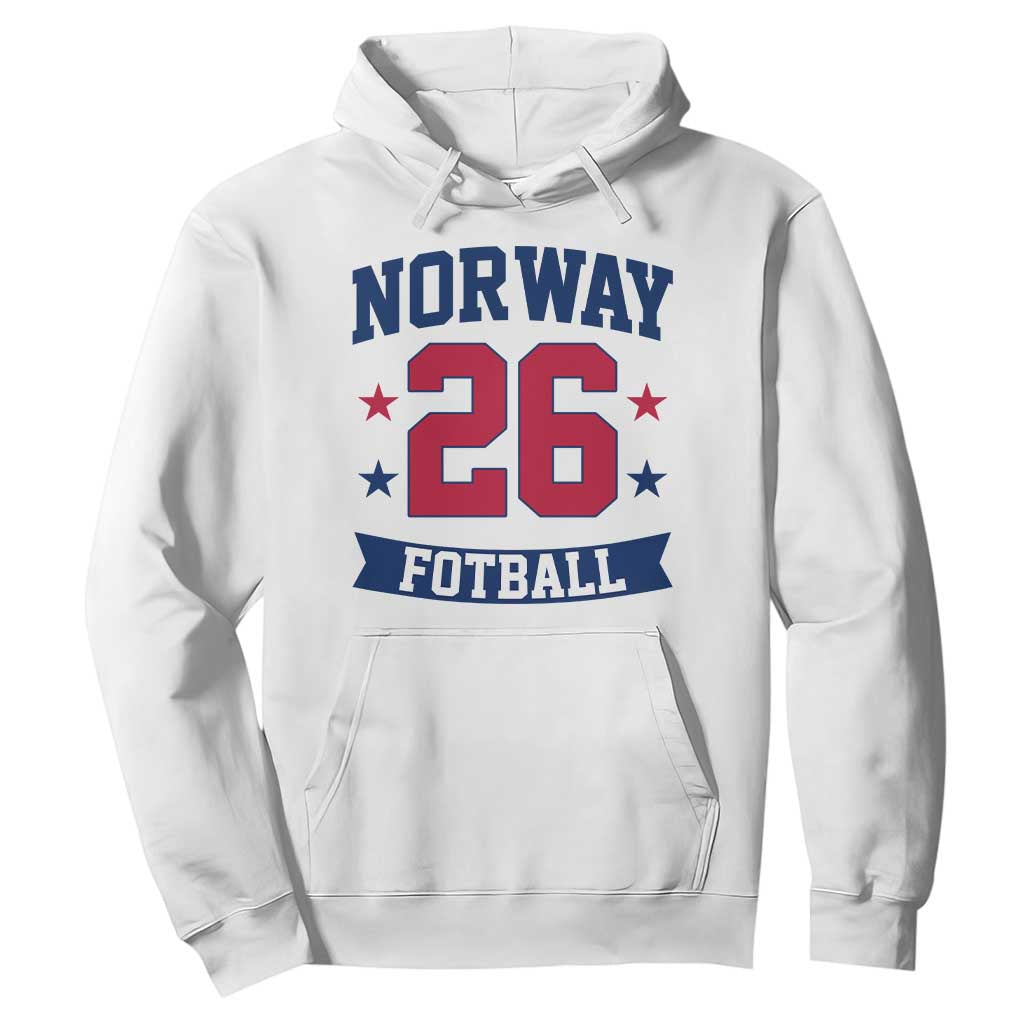 Vintage Norway Fotball Hoodie Norwegian Flag Game Day Fan Gift TS12 White Print Your Wear