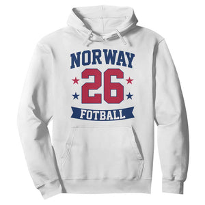 Vintage Norway Fotball Hoodie Norwegian Flag Game Day Fan Gift TS12 White Print Your Wear