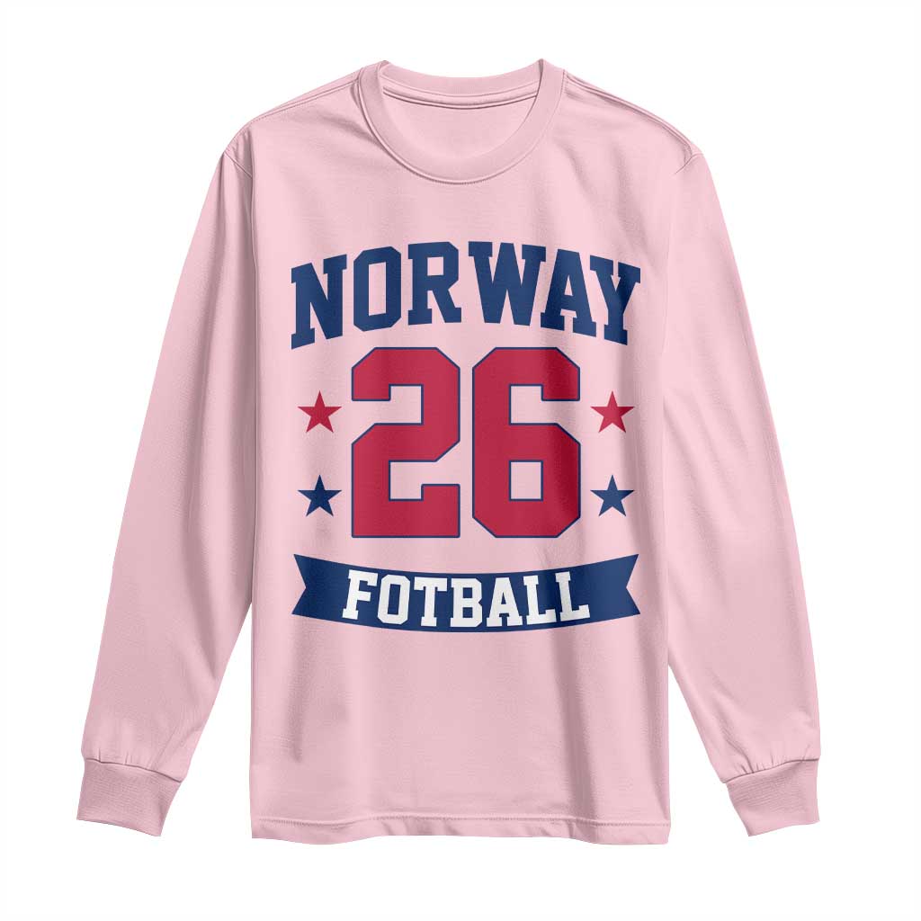 Vintage Norway Fotball Long Sleeve Shirt Norwegian Flag Game Day Fan Gift TS12 Light Pink Print Your Wear