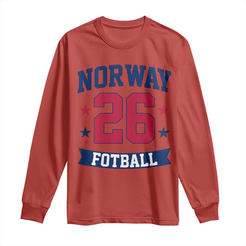 Vintage Norway Fotball Long Sleeve Shirt Norwegian Flag Game Day Fan Gift TS12 Red Print Your Wear