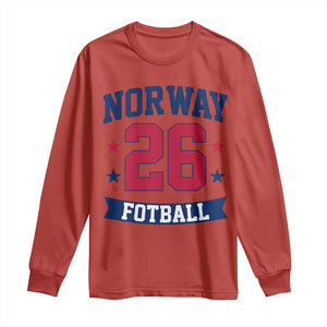 Vintage Norway Fotball Long Sleeve Shirt Norwegian Flag Game Day Fan Gift TS12 Red Print Your Wear