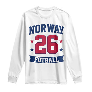 Vintage Norway Fotball Long Sleeve Shirt Norwegian Flag Game Day Fan Gift TS12 White Print Your Wear