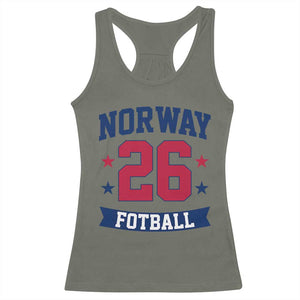 Vintage Norway Fotball Racerback Tank Top Norwegian Flag Game Day Fan Gift TS12 Military Green Print Your Wear
