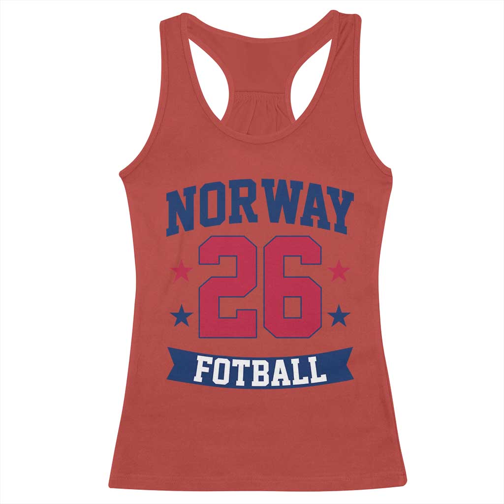 Vintage Norway Fotball Racerback Tank Top Norwegian Flag Game Day Fan Gift TS12 Red Print Your Wear