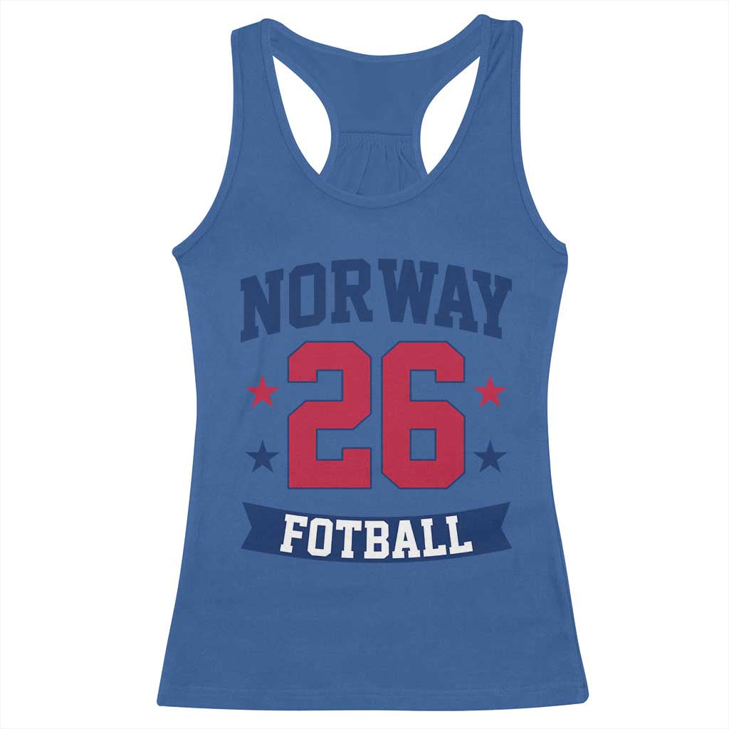 Vintage Norway Fotball Racerback Tank Top Norwegian Flag Game Day Fan Gift TS12 Royal Blue Print Your Wear