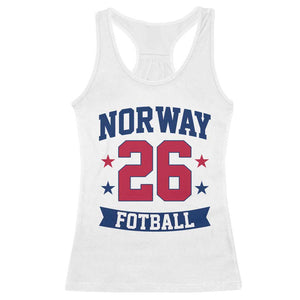 Vintage Norway Fotball Racerback Tank Top Norwegian Flag Game Day Fan Gift TS12 White Print Your Wear