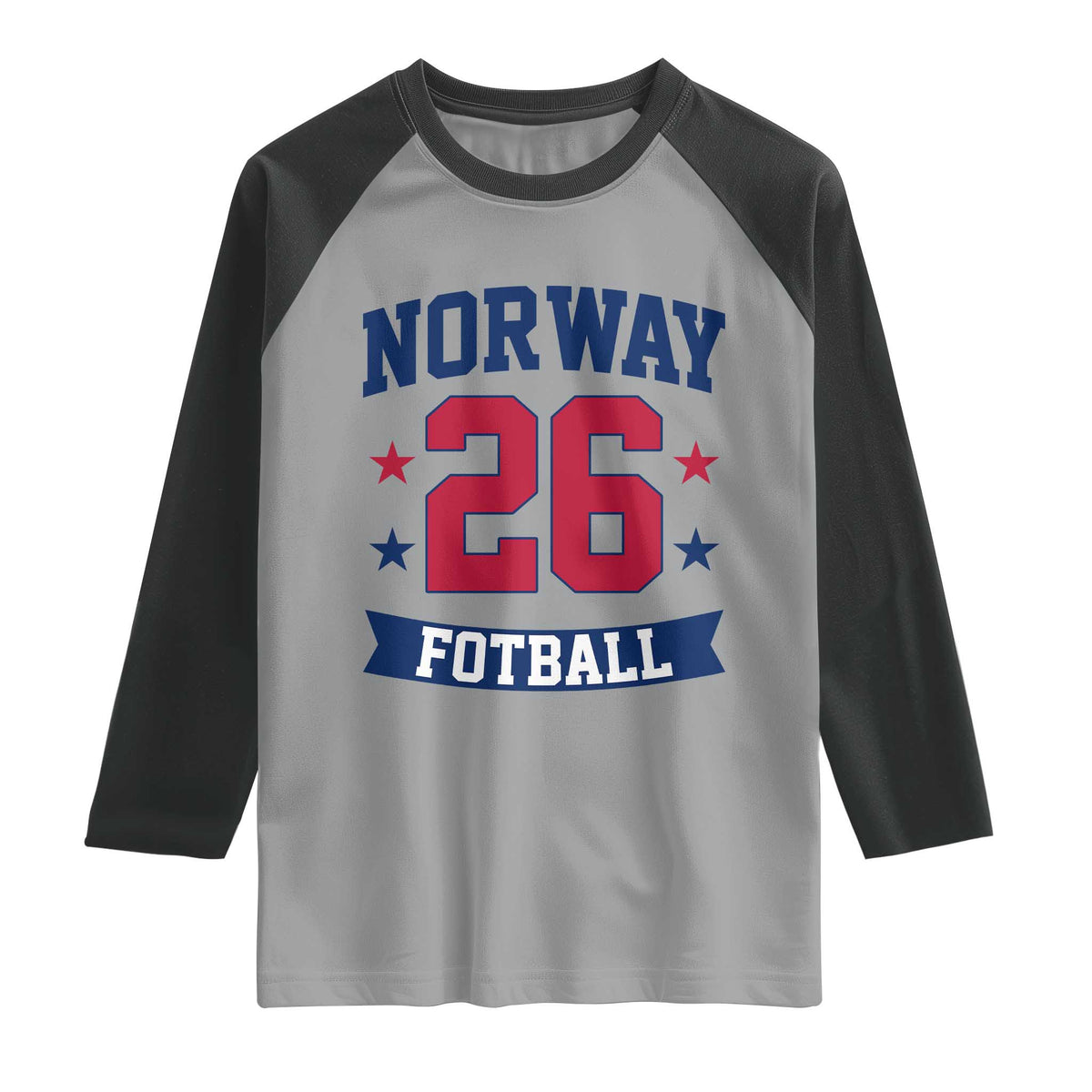 Vintage Norway Fotball Raglan Shirt Norwegian Flag Game Day Fan Gift TS12 Sport Gray Black Print Your Wear