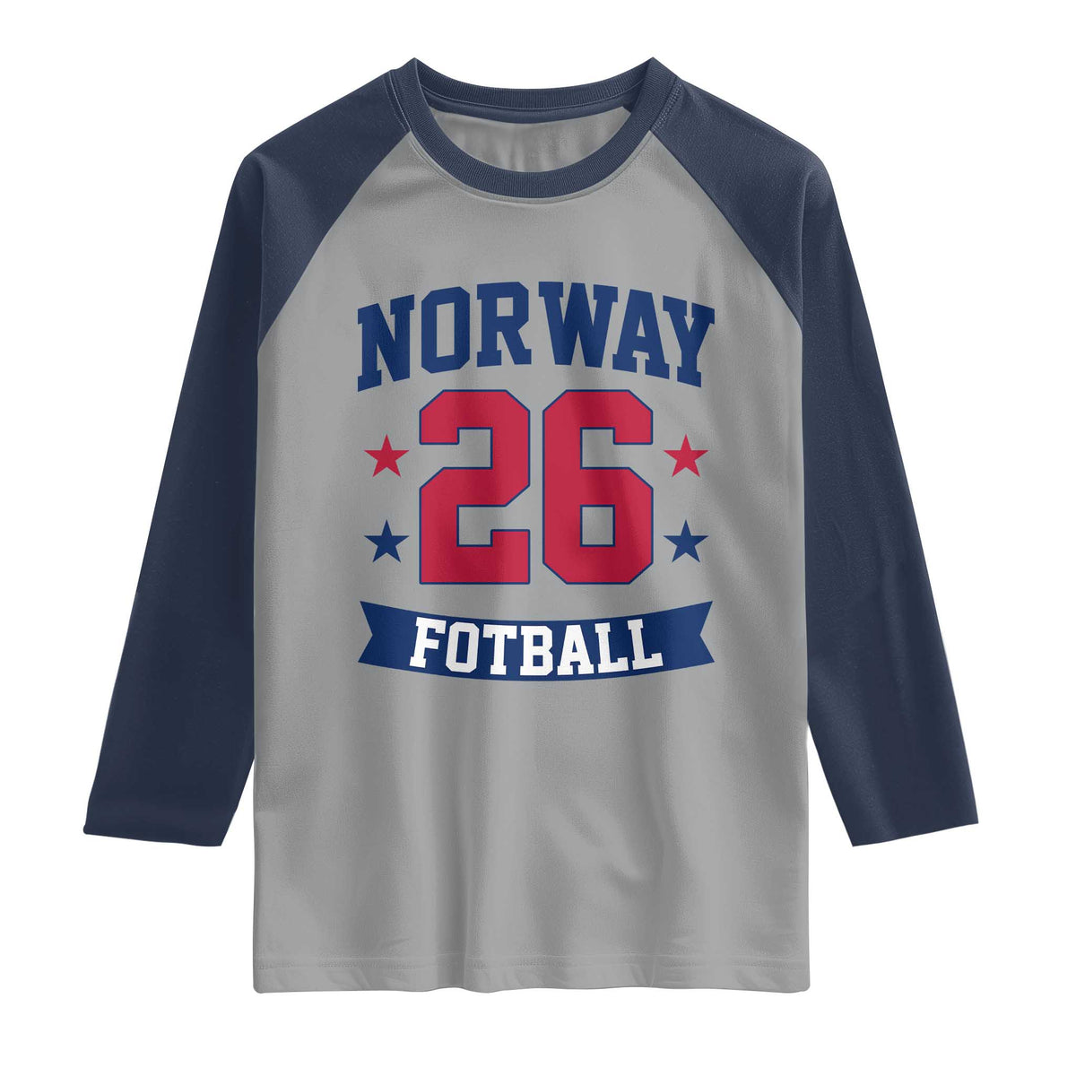 Vintage Norway Fotball Raglan Shirt Norwegian Flag Game Day Fan Gift TS12 Sport Gray Navy Print Your Wear