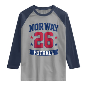 Vintage Norway Fotball Raglan Shirt Norwegian Flag Game Day Fan Gift TS12 Sport Gray Navy Print Your Wear