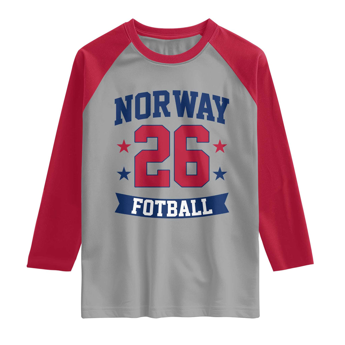 Vintage Norway Fotball Raglan Shirt Norwegian Flag Game Day Fan Gift TS12 Sport Gray Red Print Your Wear