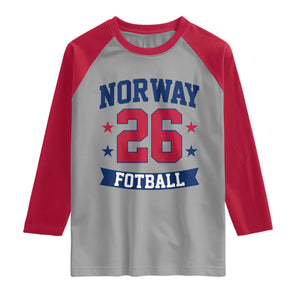Vintage Norway Fotball Raglan Shirt Norwegian Flag Game Day Fan Gift TS12 Sport Gray Red Print Your Wear